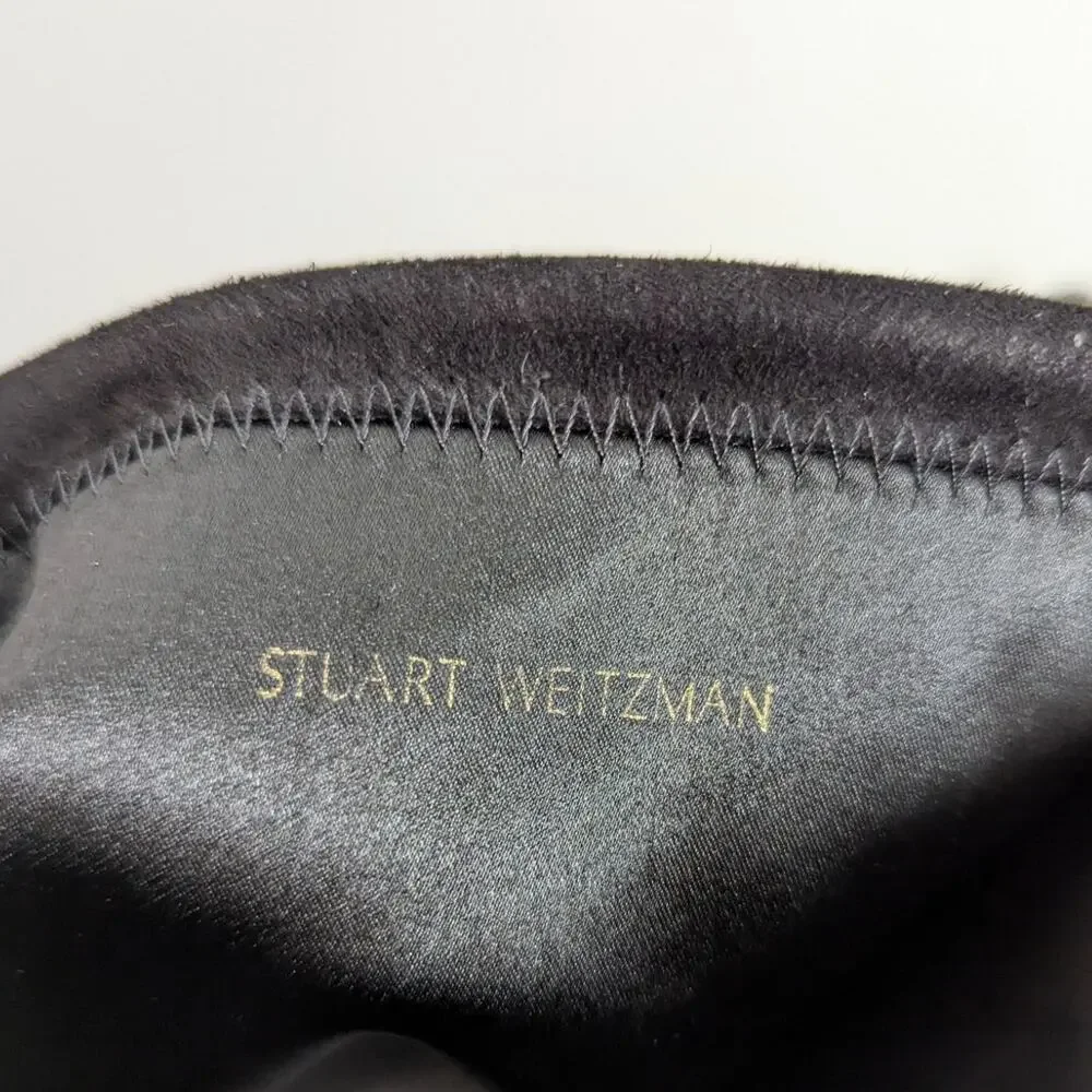 Stuart Weitzman Lowland Black Suede Over The Knee Boots Size 7.5 Womens Preowned